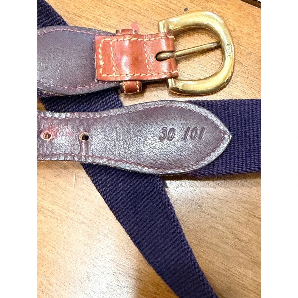 Trafalgar Womens Canvas Leather Belt Brass Buckle Dark‎ Purple Size 34